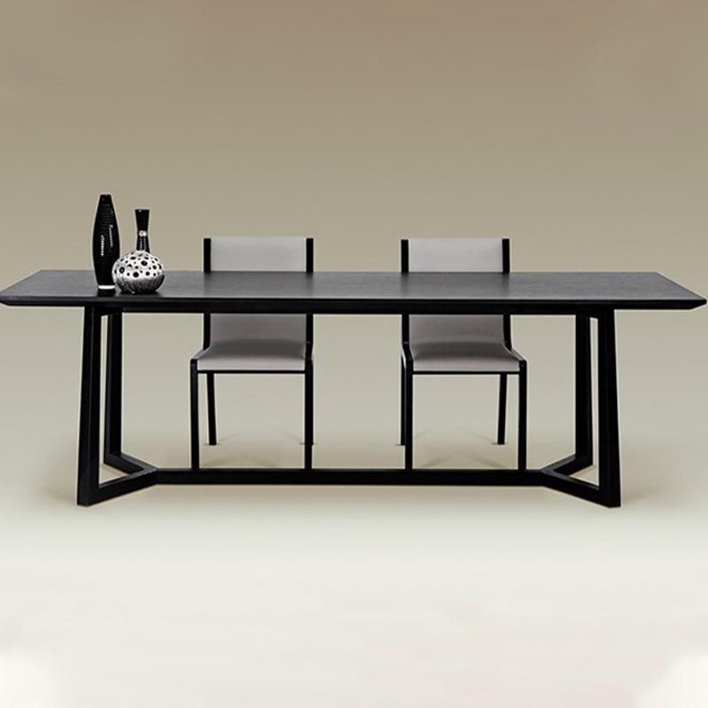Rectangle Industrial Dining Table Solid Wood Fixed Table with Trestle Base Clearhalo ' dining_table' 'Dining Tables & Seating' 'Dining Tables' 'furn' 'furn_dining_table' 'Furniture' 'furniture_dining_table' 'Kitchen & Dining Furniture' 'kitchen&dining_furn' 'kitchen' 'kitchen_dining_table' 1200x1200_a2793e8e-d912-4d8f-ae0d-d0593f9d4483