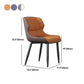 Moderne stijl faux lederen eetkamerstoelen metalen armloze eetkamerstoel