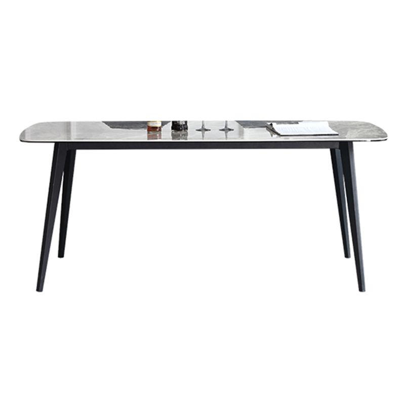 Contemporary Dining Table Sintered Stone Dining Table with 4 Black Legs for Dining Clearhalo ' dining_table' 'Dining Tables & Seating' 'Dining Tables' 'furn' 'furn_dining_table' 'Furniture' 'furniture_dining_table' 'Kitchen & Dining Furniture' 'kitchen&dining_furn' 'kitchen' 'kitchen_dining_table' 1200x1200_a27aa26d-49bc-441f-b2b1-a2be5e0accb5