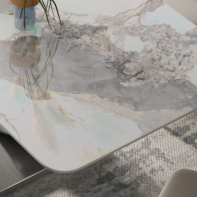 Contemporary Style 1/4/5/7/8 Pieces Dining Chairs Set Rectangle Stone Furniture in White Clearhalo 'Dining Room Sets' 'Dining Tables & Seating' 'dining_room_set' 'furn' 'furn_dining_room_set' 'Furniture' 'Kitchen & Dining Furniture' 1200x1200_a27bfbdd-51c7-432e-9e13-721e1b77c430