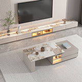 Mesa de cóctel rectangular mesa de café de piedra con cajones de almacenamiento