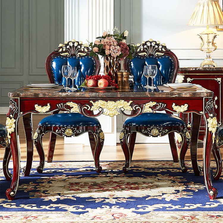 Rectángulo de muebles de mármol 4 patas colección de comedor para comedor