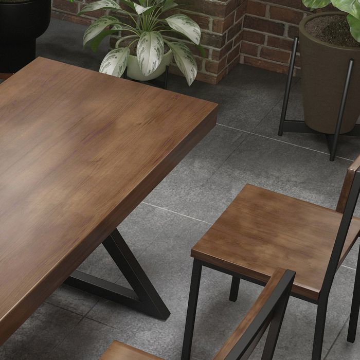 Industrial Solid Wood Dining Table Brown Rectangle Table with Sled Base for Dinning Room Clearhalo ' dining_table' 'Dining Tables & Seating' 'Dining Tables' 'furn' 'furn_dining_table' 'Furniture' 'furniture_dining_table' 'Kitchen & Dining Furniture' 'kitchen&dining_furn' 'kitchen' 'kitchen_dining_table' 1200x1200_a2822c72-edf8-4951-b6f0-5dfe7d19675e
