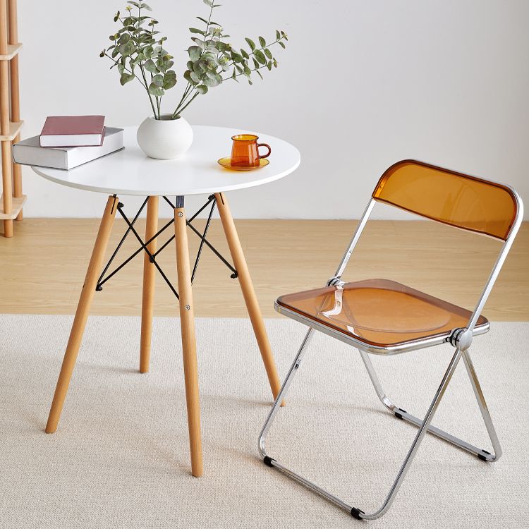 Wit en zwart moderne ronde eettafel met 4 massief houten voet