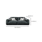 Contemporary Genuine Leather Square Arm Sofa For Living Room