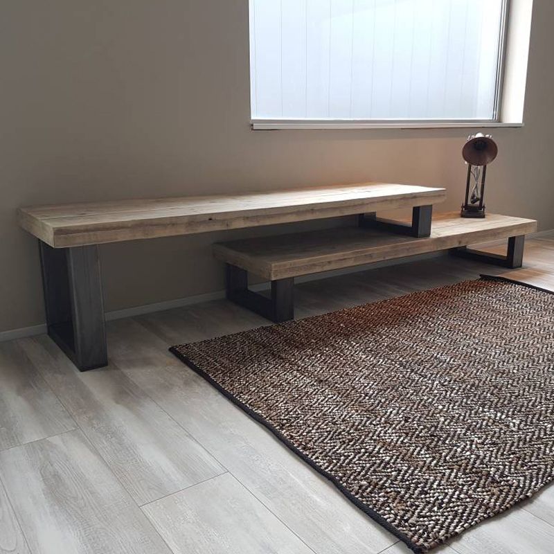 17.75 "H Style de télévision Style industriel Console TV de stockage ouvert avec 2 étagères