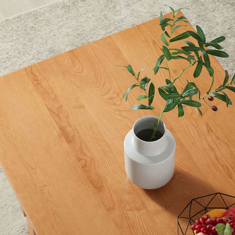 現代の架台ベースダイニングテーブル長方形のソリッドウッドテーブル