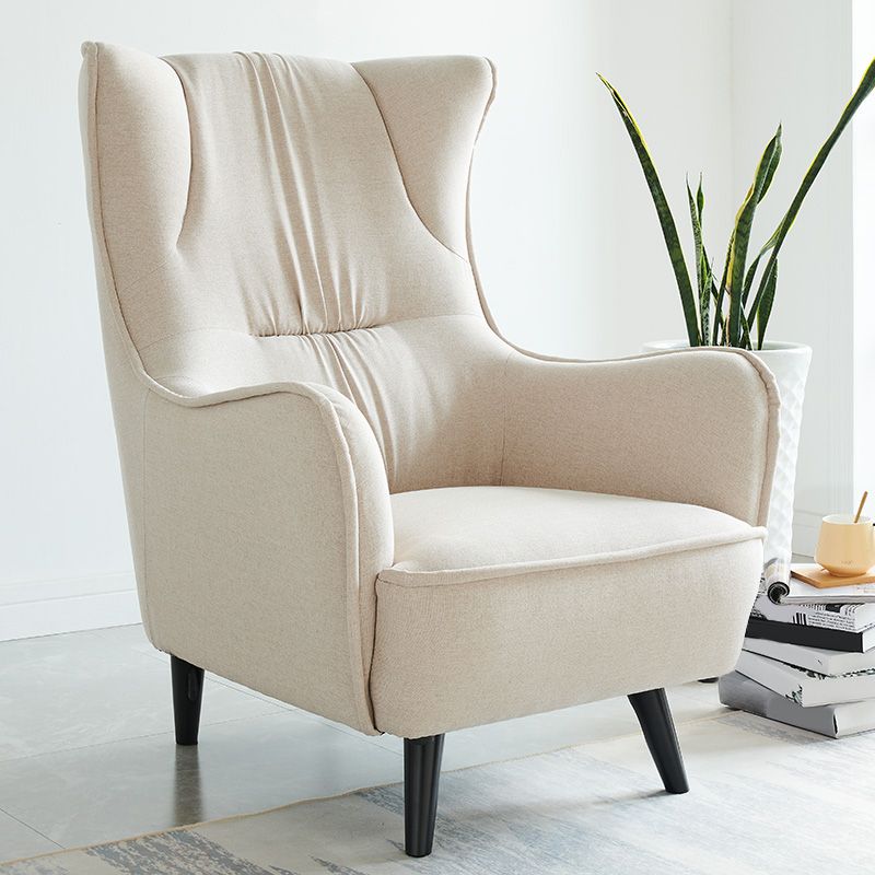 Mid-century Linen Blend Accent Armchair Arms Included Arm Chair Clearhalo 'Accent Chairs' 'accent_chairs' 'Chairs & Seating' 'furn' 'furn_accent_chairs' 'Furniture' 'Living Room Furniture' 1200x1200_a2848b43-0538-4869-83e4-e4c18bf28ee3