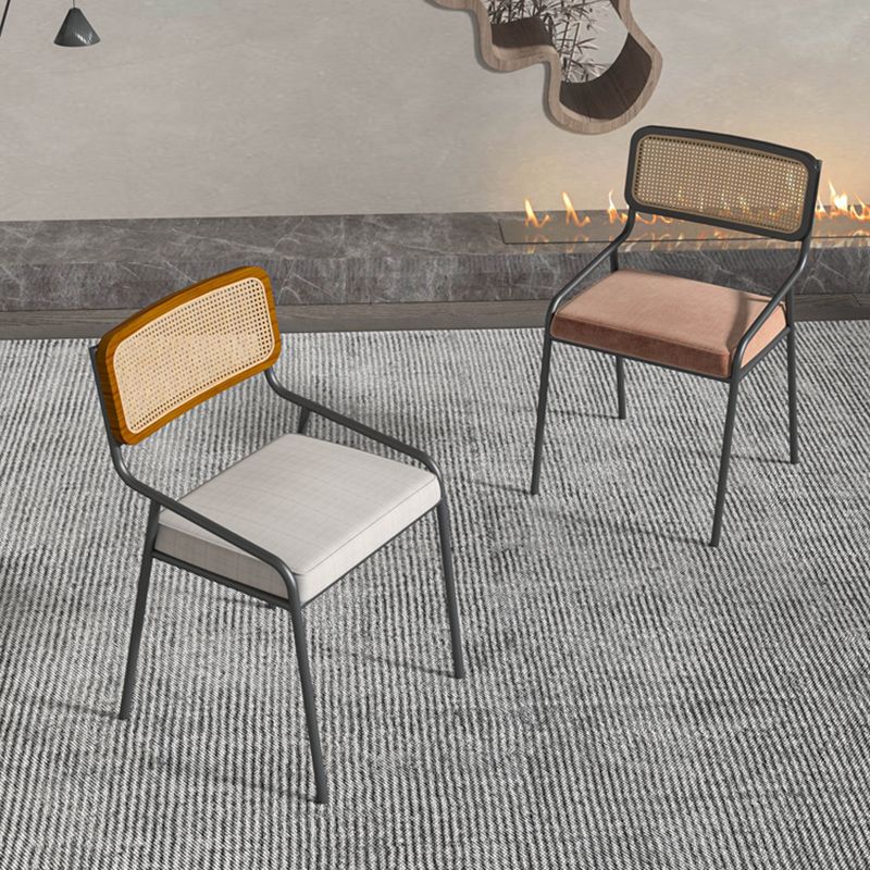Industrial Style Linen Fabric Dining Chairs Open Back Dining Side Chairs Clearhalo ' kitchen&dining_furn' 'Dining Chairs' 'Dining Tables & Seating' 'dining_chair' 'furn' 'furn_dining_chair' 'Furniture' 'furniture_dining_chair' 'Kitchen & Dining Furniture' 'kitchen' 1200x1200_a2852d06-e628-4e50-a074-bdda17e8802b