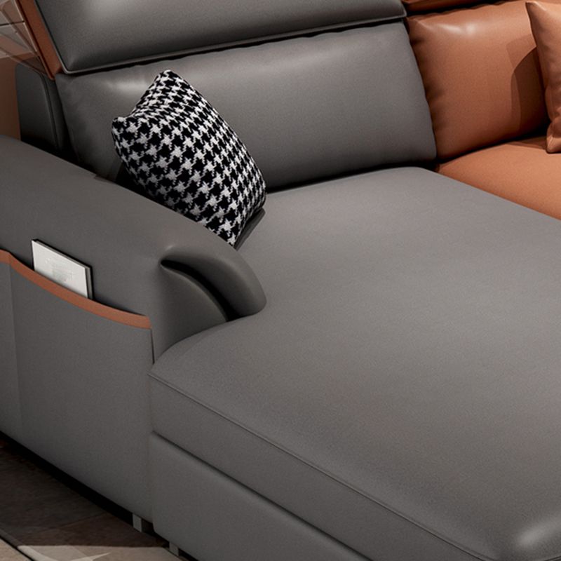 Pillow Top Arm Cushion Back Storage Sectional Sofa with Chaise Clearhalo 'furn' 'furn_sectionals' 'Furniture' 'furniture_sectionals' 'kitchen' 'kitchen_sectionals' 'Living Room Furniture' 'Sectionals' 1200x1200_a285cb6c-02fb-4280-94eb-ae5343f9f014