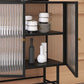 Modern Metal China Cabinet Glass Doors Storage Cabinet for Dining Room Clearhalo 'Display & China Cabinets' 'display_china_cabinets' 'furn' 'furn_display_china_cabinets' 'Furniture' 'Kitchen & Dining Furniture' 1200x1200_a285fe4f-5f58-4fd4-9c5c-3af6090d8f26