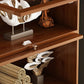 Closed Back Bamboo Bookcase Standard Modern Bookshelf with Cabinets