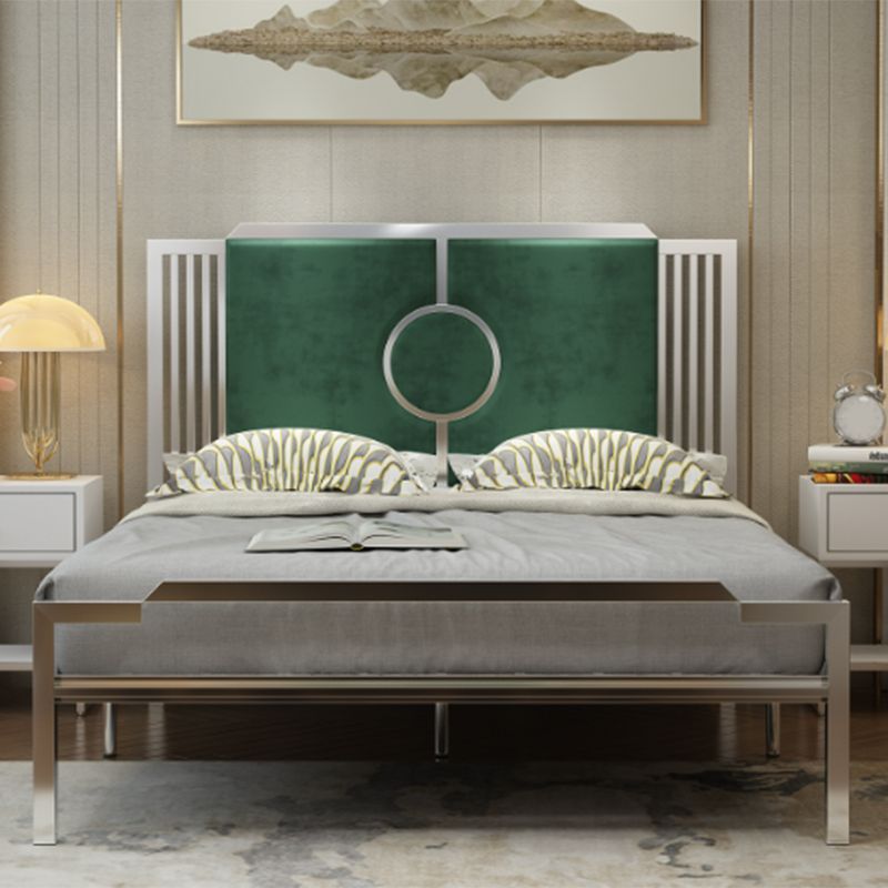 78.74" Wire-Grid Bed Frame, Glam Metal  Bed with Headboard and Footboard