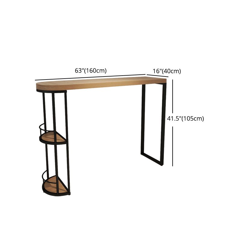 Pine Wood Bar Dining Table Modern Bar Table with Double Pedestal for Dining Room Balcony Clearhalo 'Bar Furniture' 'Bar Tables' 'bar_tables' 'furn' 'furn_bar_tables' 'Furniture' 'furniture_bar_tables' 'Kitchen & Dining Furniture' 1200x1200_a287bafc-d510-42e7-99b2-0098cdc8305d