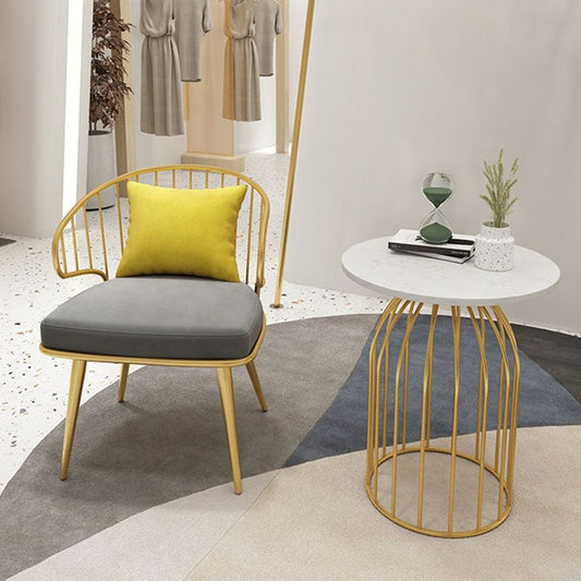 Scandinavian Style Windsor Back Chair Armless Upholstered Side Chair