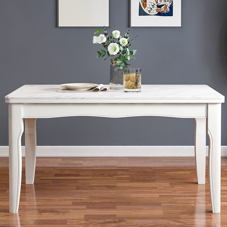 Victorian Style Marble Dining Set with White Fixed Table and 4 Legs Base Clearhalo 'Dining Room Sets' 'Dining Tables & Seating' 'dining_room_set' 'furn' 'furn_dining_room_set' 'Furniture' 'furniture_dining_room_set' 'Kitchen & Dining Furniture' 'kitchen&dining_furn' 'kitchen' 1200x1200_a289553c-94f8-4650-8a9a-68d31b581d69