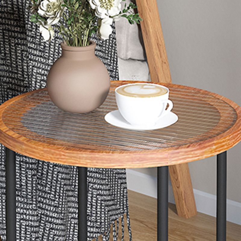 Glass & Slate Round Coffee Table Set Tropical Shelf Included Cocktail Table Clearhalo 'Coffee & Accent Tables' 'Coffee Tables' 'coffee_tables' 'furn' 'furn_coffee_tables' 'Furniture' 'Living Room Furniture' 1200x1200_a2898fe1-5882-4c2e-9a0c-cd08c613c5b9