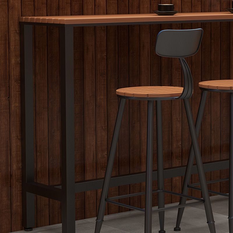 Industrial Bar Height Table Rectangular Bar Table with Metal Base Clearhalo 'Bar Furniture' 'Bar Tables' 'bar_tables' 'furn' 'furn_bar_tables' 'Furniture' 'Kitchen & Dining Furniture' 1200x1200_a28b0214-59d6-477e-b12d-6ee3a4aac2fd