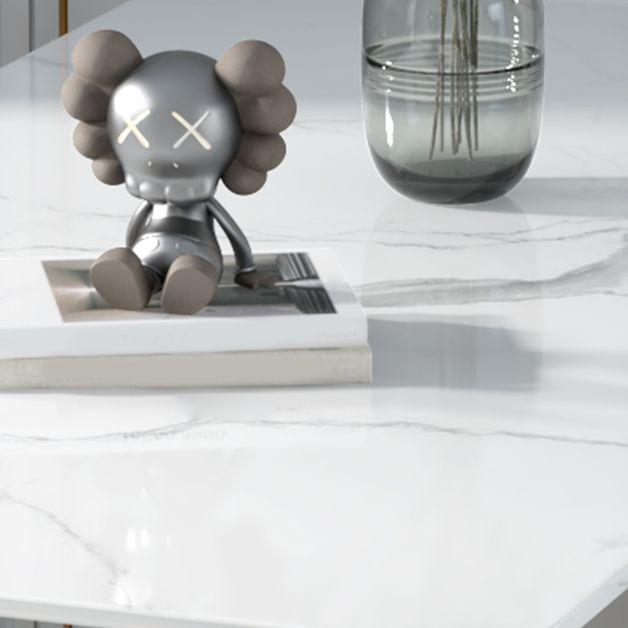 Glam 1/2/5 Pieces Dining Set Rectangle Stone Dining Table for Dining Room Clearhalo 'Dining Room Sets' 'Dining Tables & Seating' 'dining_room_set' 'furn' 'furn_dining_room_set' 'Furniture' 'furniture_dining_room_set' 'Kitchen & Dining Furniture' 1200x1200_a28c2cd6-2a6d-4fa5-9eeb-d470c12a1171