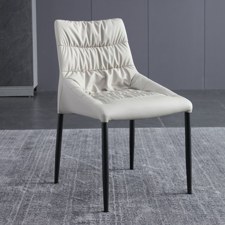 Contemporary Style Metal Dining Chair Leather Dining Armless Side Chair for Kitchen Clearhalo ' kitchen&dining_furn' 'Dining Chairs' 'Dining Tables & Seating' 'dining_chair' 'furn' 'furn_dining_chair' 'Furniture' 'furniture_dining_chair' 'Kitchen & Dining Furniture' 'kitchen' 1200x1200_a28caf14-4d9d-4fc2-afec-25090177eba2