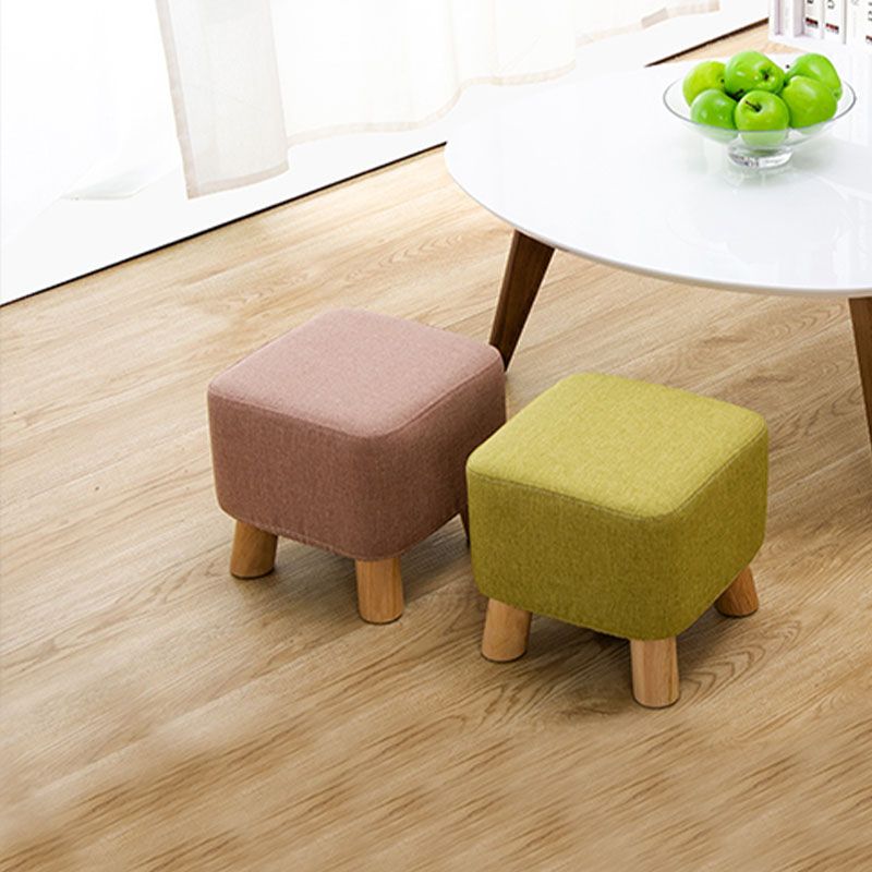 Fabric Standard Stool Contemporary Simple Square Upholstered Ottoman Clearhalo 'furn' 'furn_ottomans_poufs' 'Furniture' 'Living Room Furniture' 'Ottomans & Poufs' 'ottomans_poufs' 1200x1200_a28db74c-5cef-4aec-b19f-c25d03d3245d