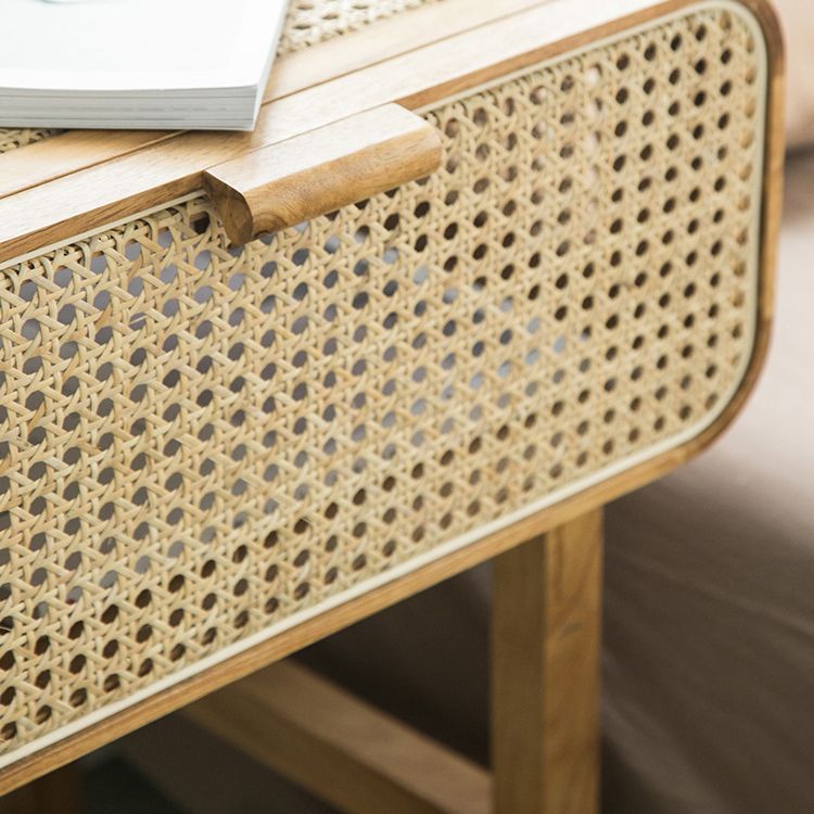 23,62 "Tableau de nuit d'armoire de chevet de rotin avec porte avec porte