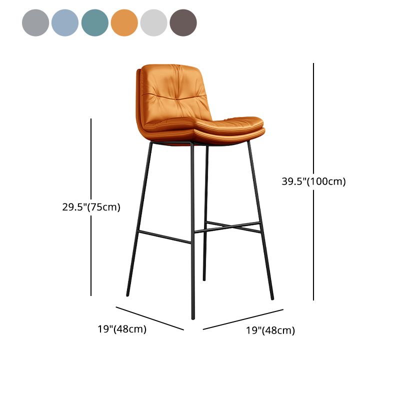 Indoor Leather Bar Stool Low Back Footrest Bucket Counter Stool with Cushion Clearhalo 'Bar Furniture' 'Bar Stools' 'bar_stools' 'furn' 'furn_bar_stools' 'furniture_bar_stools' 'Kitchen & Dining Furniture' 'kitchen&dining_furn' 'kitchen' 'kitchen_furn' Furniture' 1200x1200_a28e5e1b-59e9-4ec9-b8d6-6637e1a703b7