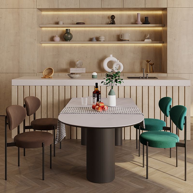 Mesa de comedor moderna de forma libre para el hogar Mesa de comedor blanca con patas con acabado mate