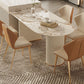 White Stone Top Dinette Table with Double Pedestal Modern Free Form Dining Table Clearhalo 'Dining Tables & Seating' 'Dining Tables' 'dining_table' 'furn' 'furn_dining_table' 'Furniture' 'Kitchen & Dining Furniture' 1200x1200_a28f3096-1b59-4b78-9204-a79f1383f509