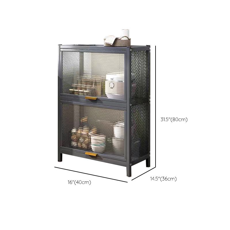 Serveur de restauration en métal et en plastique serveur de buffet noir contemporain