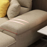 38.5"H Scandinavian Linen Flared Arm Sofa& Chaise Lounge for Living Room Clearhalo 'furn' 'furn_sectionals' 'Furniture' 'furniture_sectionals' 'kitchen' 'kitchen_sectionals' 'Living Room Furniture' 'Sectionals' 1200x1200_a292e58d-2af6-4444-a0b3-a20f912862d5