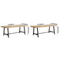 Industrial Solid Wood Rectangle Dining Khaki Standard Dining Table with Trestle Base Clearhalo ' dining_table' 'Dining Tables & Seating' 'Dining Tables' 'furn' 'furn_dining_table' 'Furniture' 'furniture_dining_table' 'Kitchen & Dining Furniture' 'kitchen&dining_furn' 'kitchen' 'kitchen_dining_table' 1200x1200_a29721b3-50b7-45d5-92d2-97949d4a5a77
