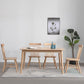 Brown Solid Wood Dining Table Modern Rectangular Furniture with 4 Legs for Office