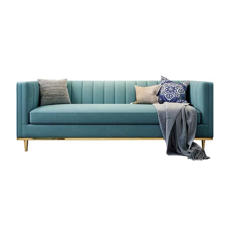Modern 29,5 "H Velvet Smokedo Arm genähtes Kissen -Rücken -Sofa für Wohnzimmer