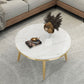 Glam Slate and Metal Coffee Table 4 Legs Round Cocktail Table