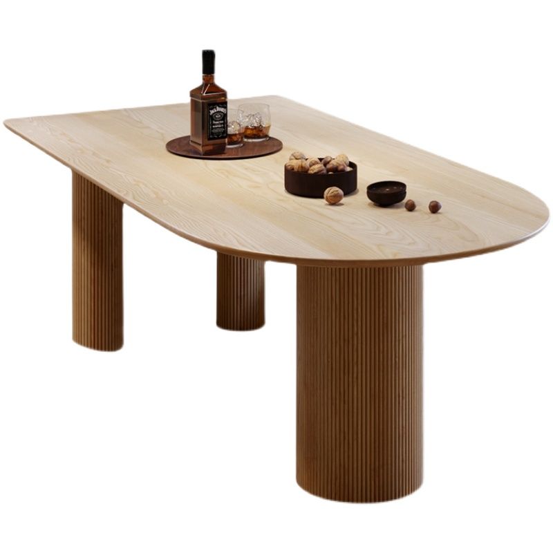 Free Form Contemporary Dining Table Pine Solid Wood Table with 3 Legs Clearhalo ' dining_table' 'Dining Tables & Seating' 'Dining Tables' 'furn' 'furn_dining_table' 'Furniture' 'furniture_dining_table' 'Kitchen & Dining Furniture' 'kitchen&dining_furn' 'kitchen' 'kitchen_dining_table' 1200x1200_a29c7956-c2df-4f1a-a50a-3072f9f3b4fd