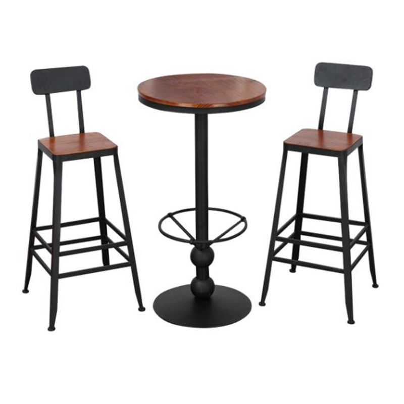 Industrial Style Home Furniture 1/3 Pcs Wood Round Table Set Clearhalo 'Bar Furniture' 'furn' 'furn_home_bar_bar_sets' 'Furniture' 'Home Bars & Bar Sets' 'home_bar_bar_sets' 'Kitchen & Dining Furniture' 1200x1200_a29c9a37-5788-4d53-9581-1c95d076af11