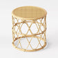 Table basse ronde contemporaine de 17,7"/19,6" en rotin tambour table de cocktail