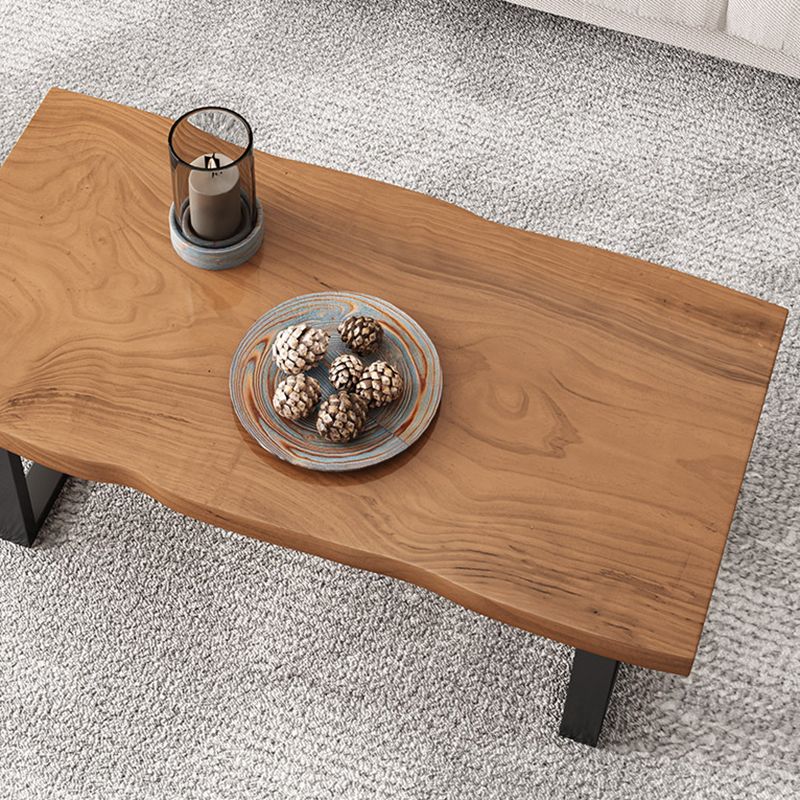 Table basse contemporaine en traîneau Table de cocktail basse rectangulaire en bois massif