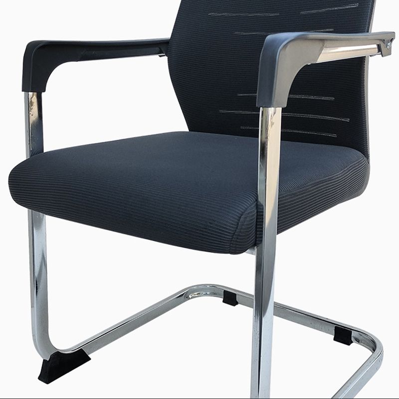 Modern Desk Chair Mesh Computer Chair in Black Mid-Back Chair No Wheels Clearhalo 'furn' 'furn_office_chair' 'Furniture' 'Office Chairs' 'Office Furniture' 'office_chair' 1200x1200_a29da09a-9d00-403e-9c88-3719c1cab3cb
