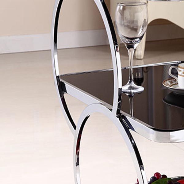 31.50" High Contemporary Rectangle Prep Table Rolling Metal Prep Table for Home