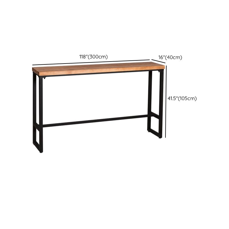 工業バーの高さテーブルソリッドウッドトップビストロバーテーブルと架台ベース