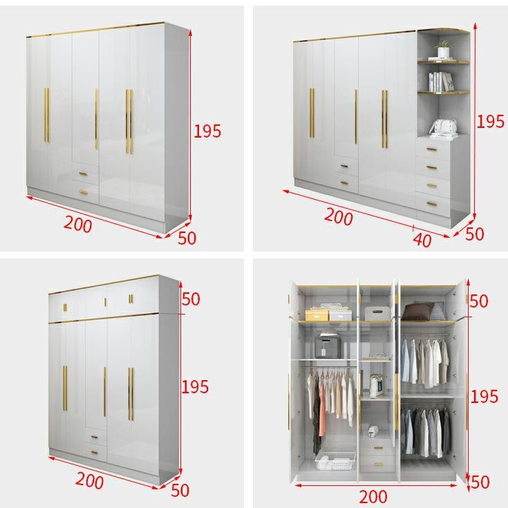 Armoire européenne moderne simple filet rouge luxe luxe petite chambre familiale