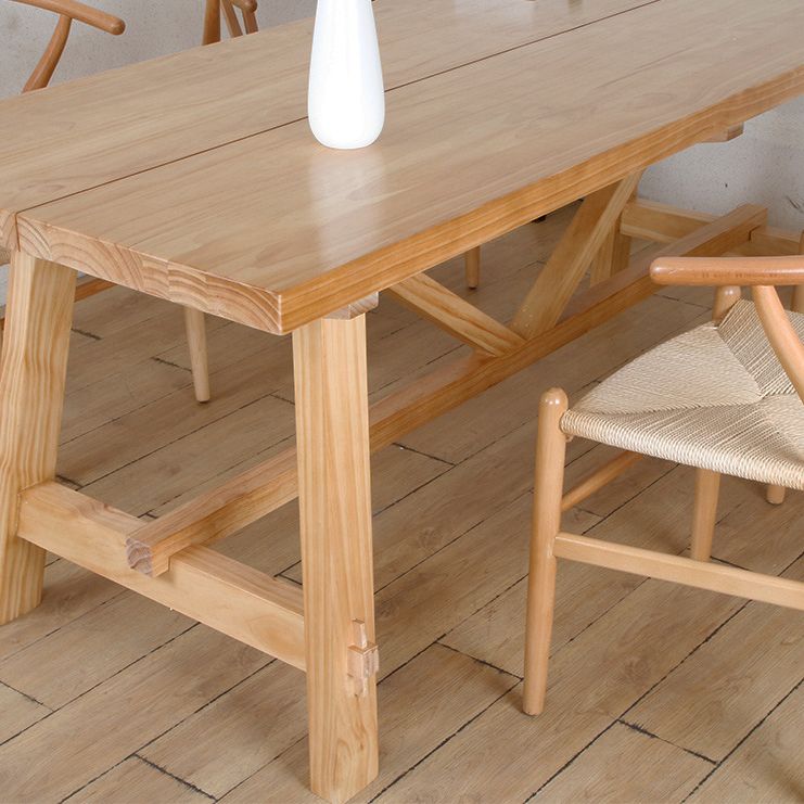 モダンな1/5ピースダイニングセット長方形の松の木ダイニングテーブルダイニングルームキッチン用