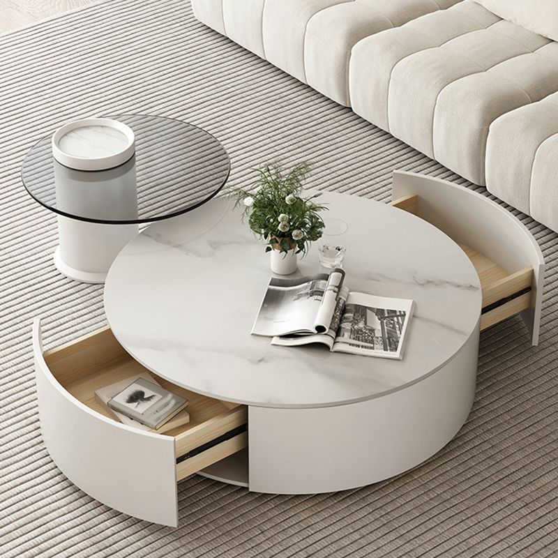 Slate Top Coffee Table Set Frame Cocktail Table with 2 Storage Drawers Clearhalo 'Coffee & Accent Tables' 'Coffee Tables' 'coffee_tables' 'furn' 'furn_coffee_tables' 'Furniture' 'Living Room Furniture' 1200x1200_a2a2e712-6e5a-4815-a226-509c05af5a3f