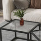 Square Nesting Coffee Table Modern Glass Top Frame Cocktail Table Clearhalo 'Coffee & Accent Tables' 'Coffee Tables' 'coffee_tables' 'furn' 'furn_coffee_tables' 'Furniture' 'Living Room Furniture' 1200x1200_a2a36ef2-4c6d-4f87-bc98-b289f2f4976d