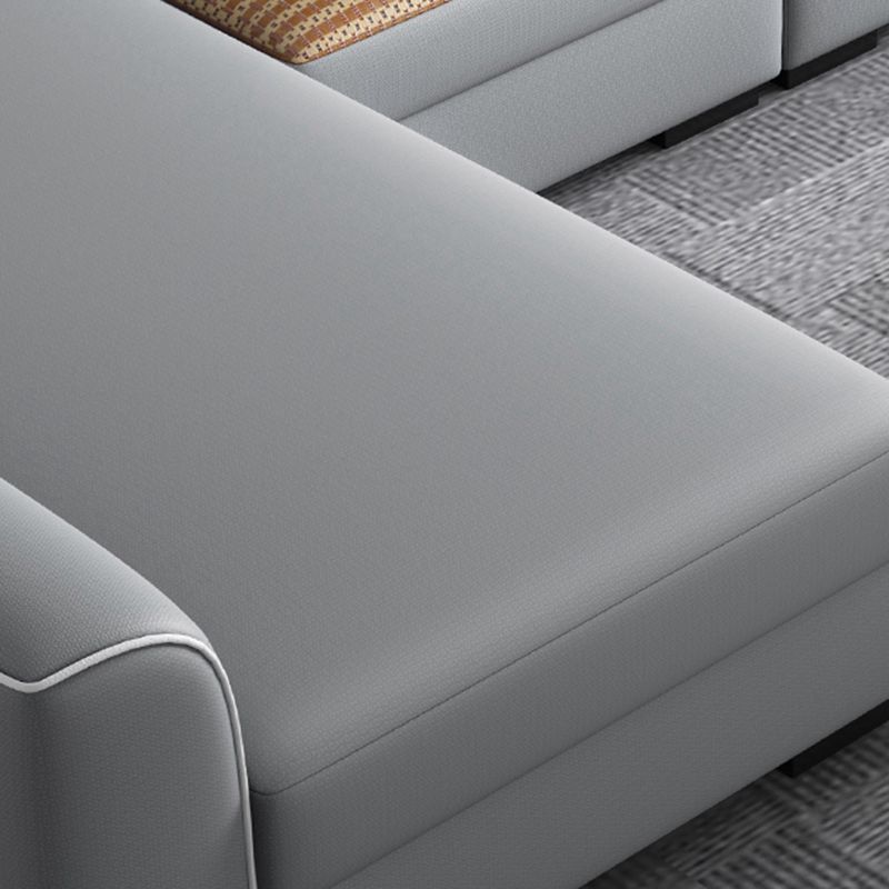 Braccio quadrato sezionali alti da 35 pollici in sezioni cuscini rimovibili grigi