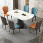 Modern Round Stone Top Dining Table with Pedestal for Living Room