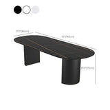 Modern Sintered Stone Dining Table Double Pedestal Table for Home Use Clearhalo 'Dining Tables & Seating' 'Dining Tables' 'dining_table' 'furn' 'furn_dining_table' 'Furniture' 'Kitchen & Dining Furniture' 1200x1200_a2a579e6-a382-4736-a713-8c513341f8be
