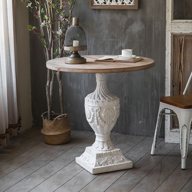 Rustic Style Side End Table Pedestal Distressed Round Sofa Side Accent Table Clearhalo 'Coffee & Accent Tables' 'End & Side Tables' 'end_side_tables' 'furn' 'furn_end_side_tables' 'Furniture' 'Living Room Furniture' 1200x1200_a2a694c6-cab8-40e3-9a5c-f72c9d6256ab